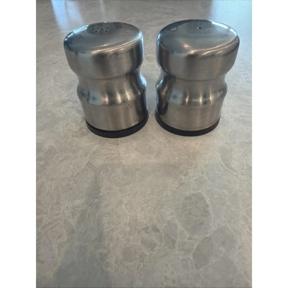 Vintage Stainless Steel Salt And Pepper Shakers Made In Denmark